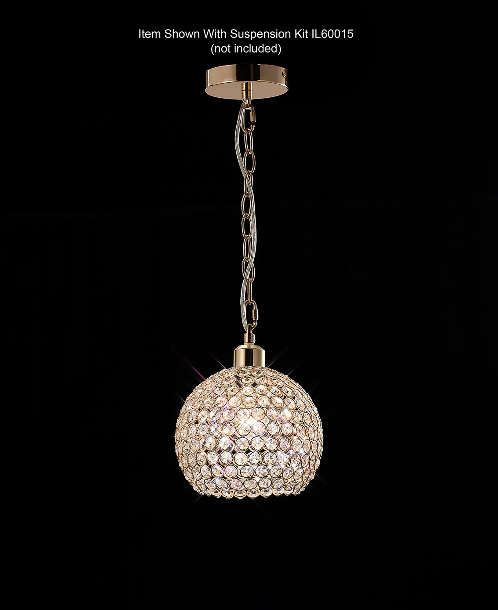 Kudo Crystal Ball Non-Electric SHADE ONLY French Gold IL30762  Diyas Kudo French Gold